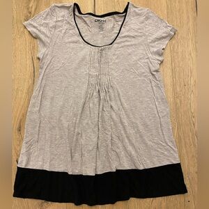 DKNY Light Gray and Black Tunic